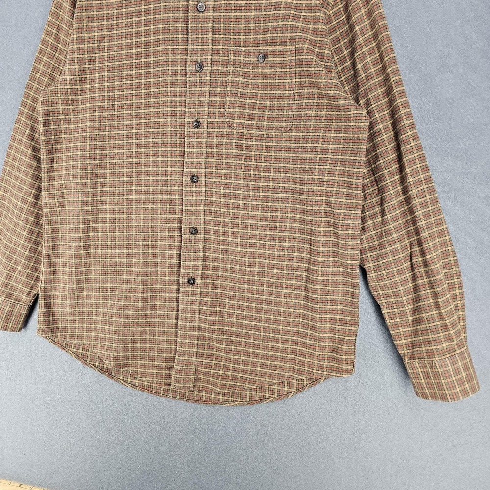 LL Bean Shirt Mens Medium Brown Plaid Flannel Button Down Long Sleeve 266842 - Picture 4 of 8